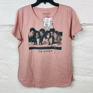 NWT FRIENDS THE TELEVISION SHOW CAST PIC pink short sleeve shirt SZ small large
